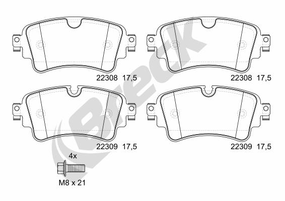 Set placute frana,frana disc 22308 00 702 00 BRECK